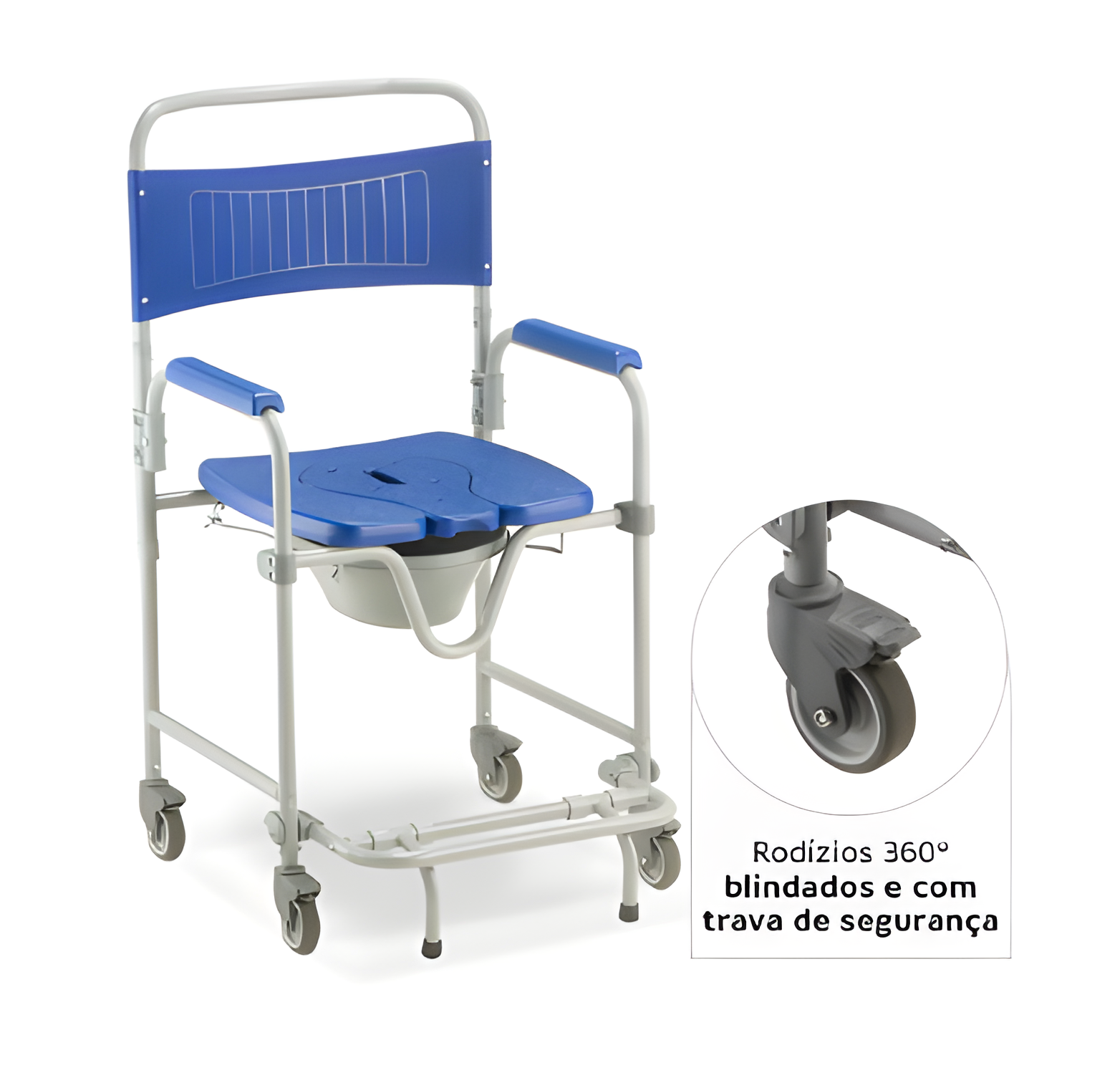 Cadeira de Banho Dobrável e Desmontável D45 (150 kg) - Dellamed
