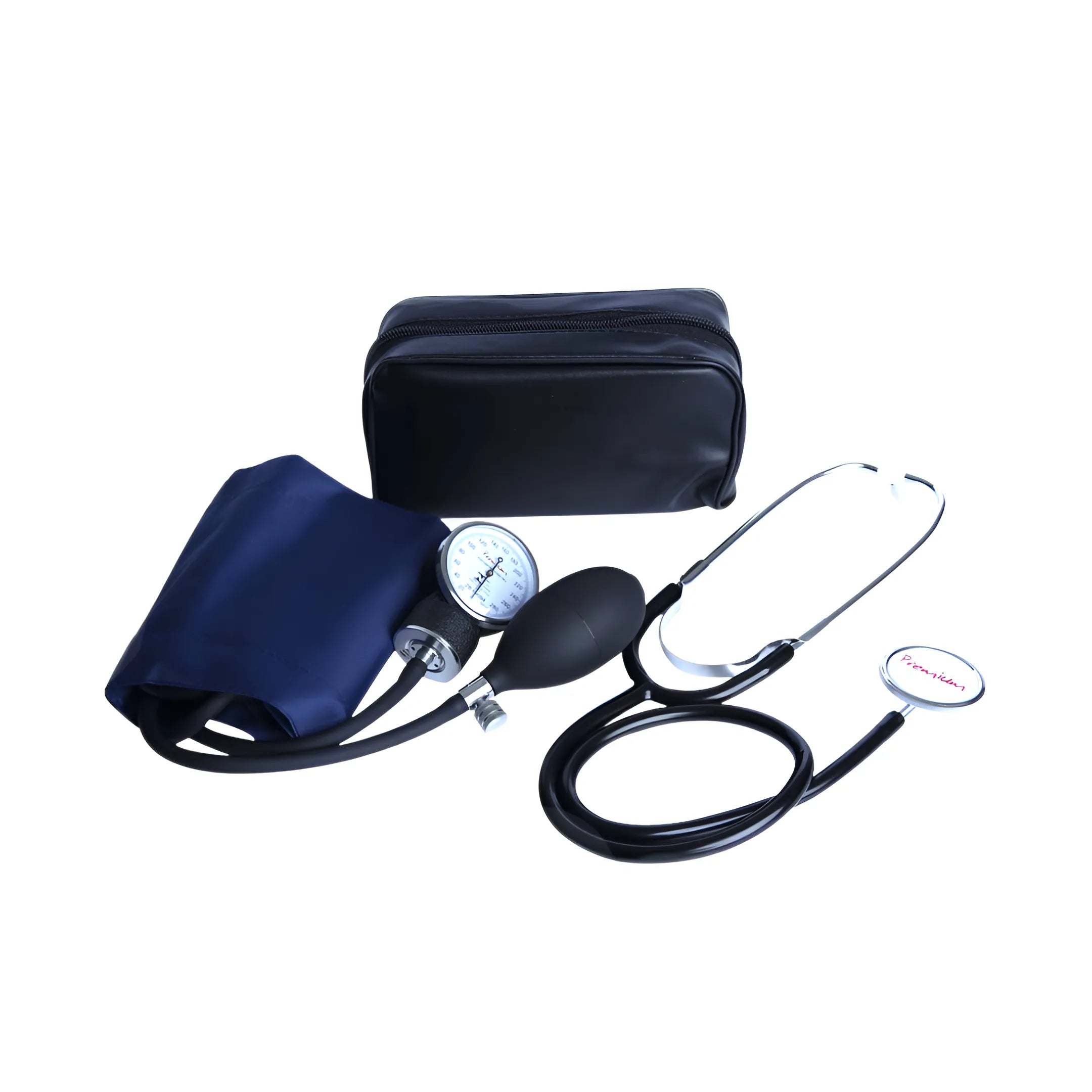 Aparelho Pressão Adulto em Nylon c/ Fecho Metal Braca c/ Esteto - Premium