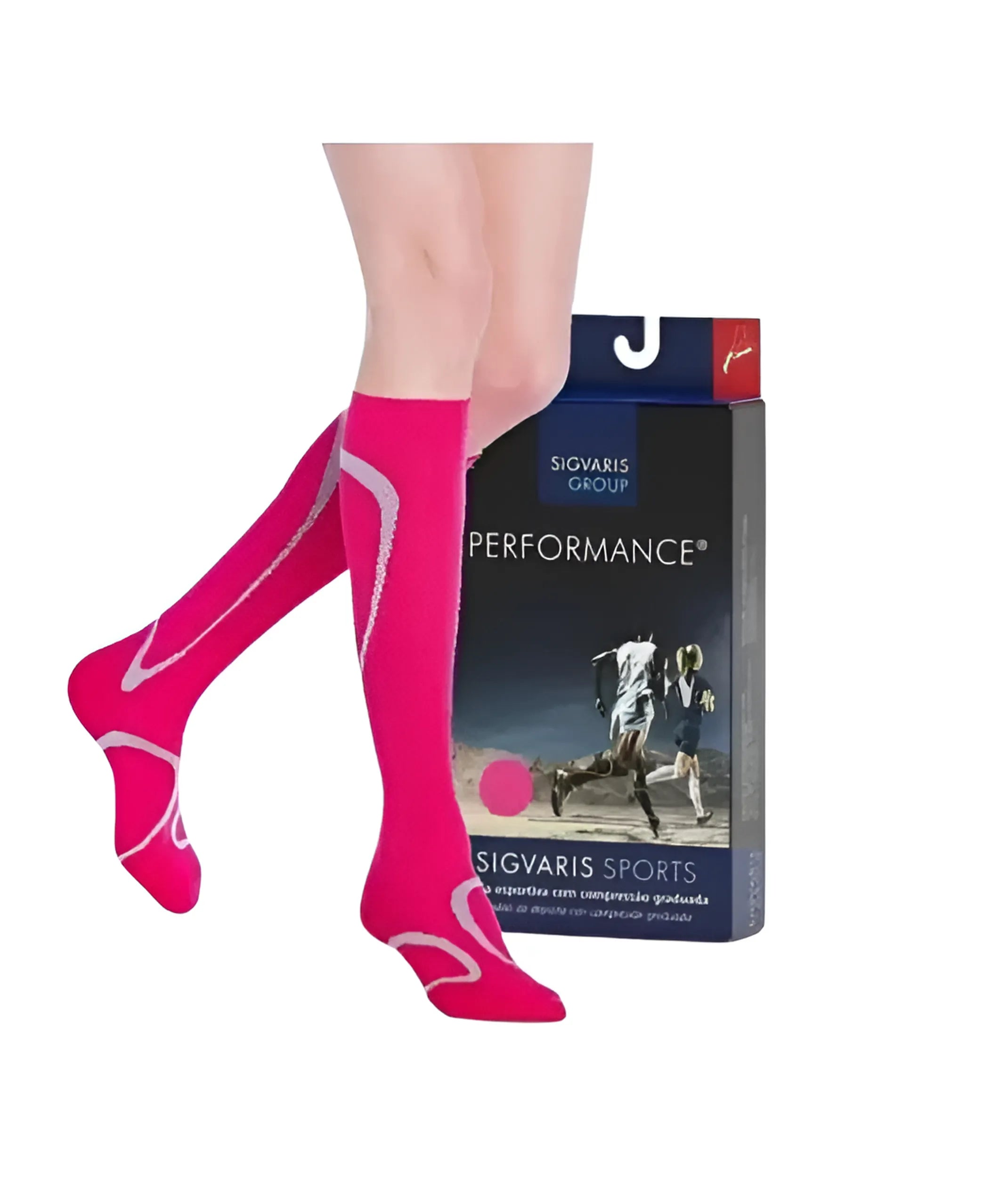 Meia Esportiva Performance 20/30mmHg AD Panturrilha Rosa Sigvaris + E-book