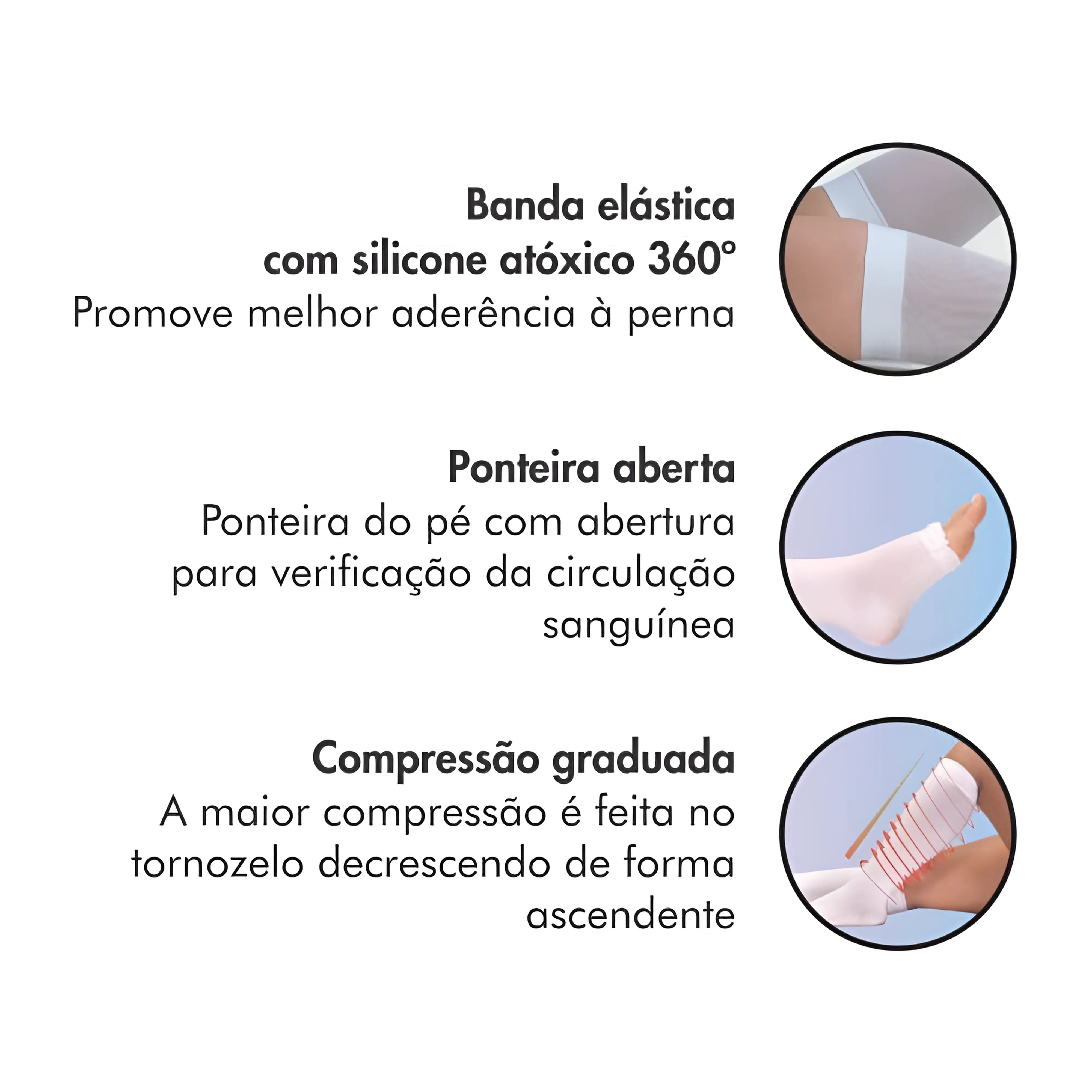 Meia de Compressão 3/4 Sigvaris Antitrombo 18-23 mmHg + E-book