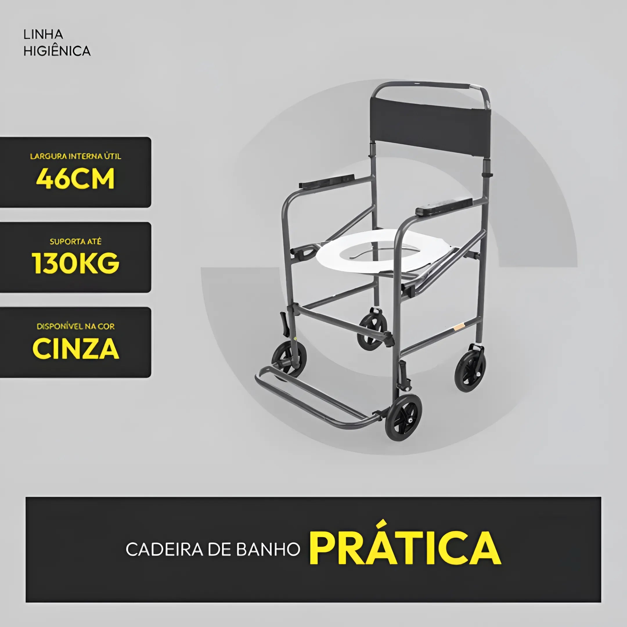 Cadeira De Banho Prática Desmontável Prolife 130 Kg