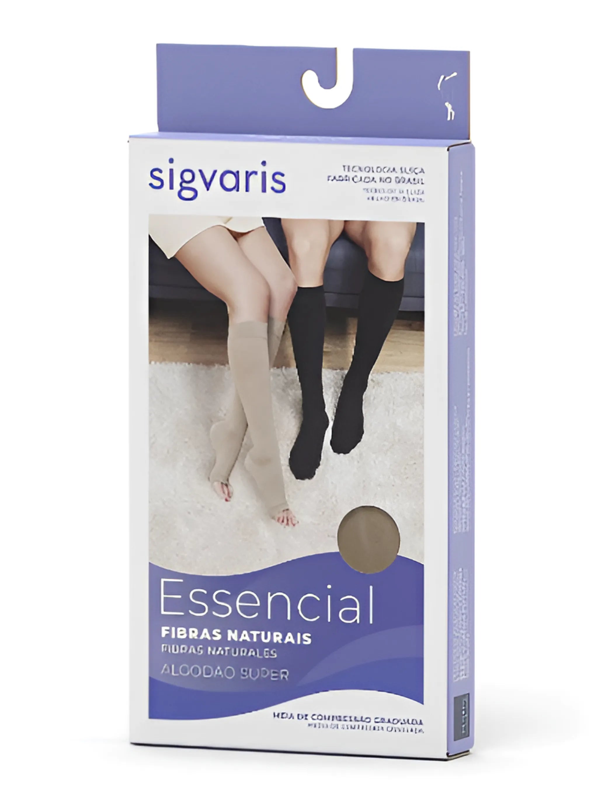 Meia 282F 20/30 Algodão Comfort Normal Preta Sigvaris + E-book