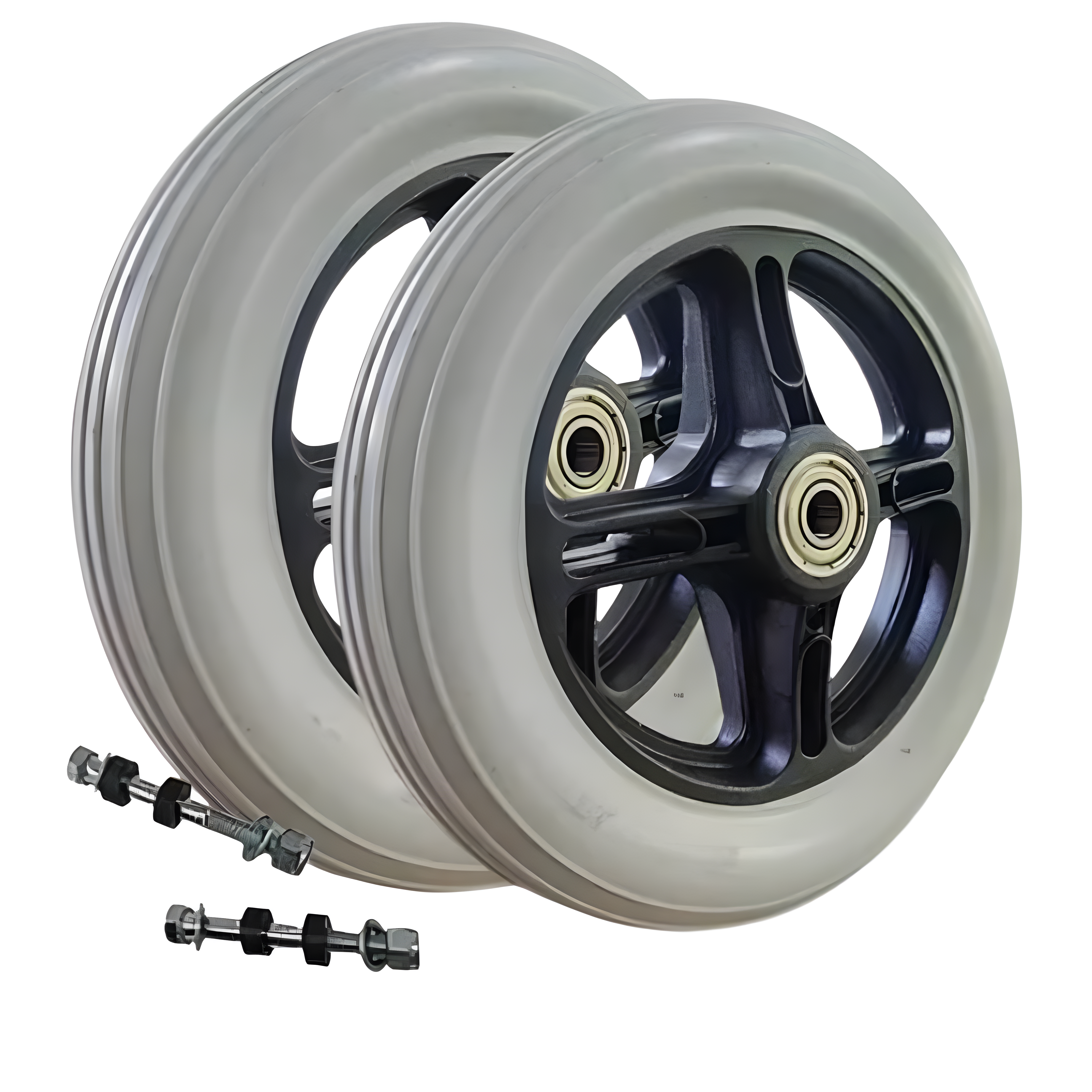Roda Dianteira Aro 6 Maciça Para Cadeira De Rodas