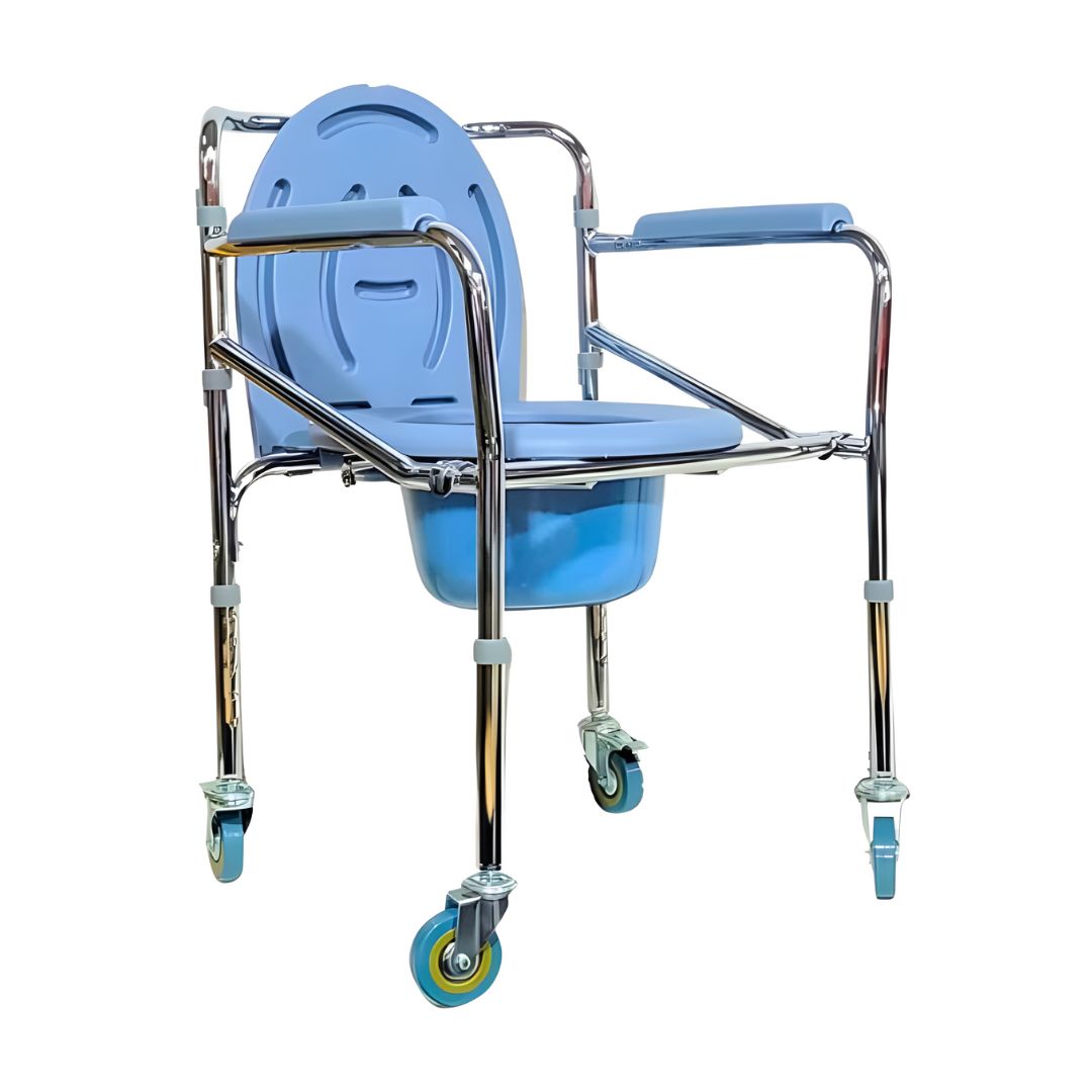 Cadeira para Banho com 4 Rodas e Assento Dobrável - Supermedy