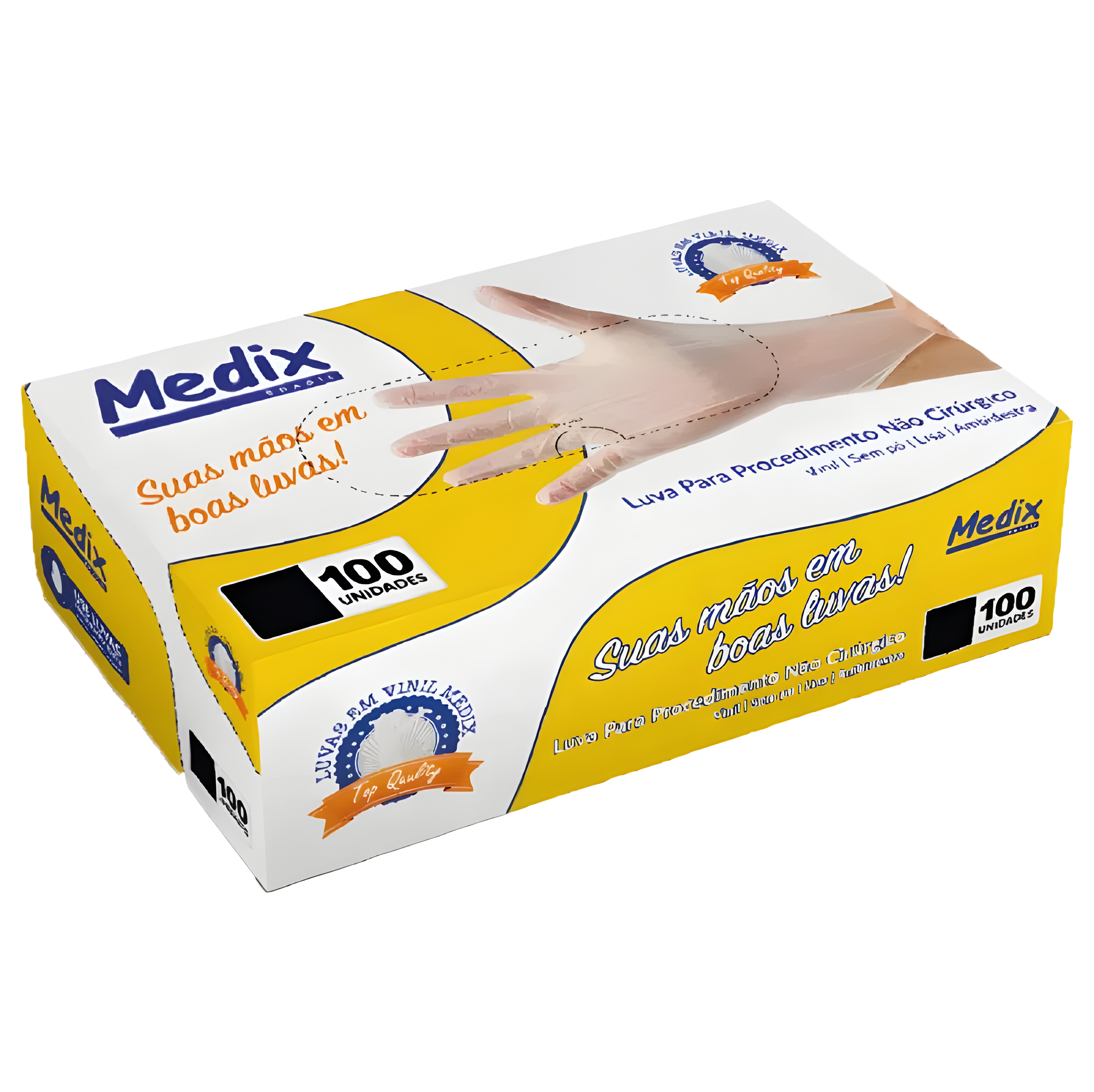 Luva Vinil Procedimento Sem Pó Medix