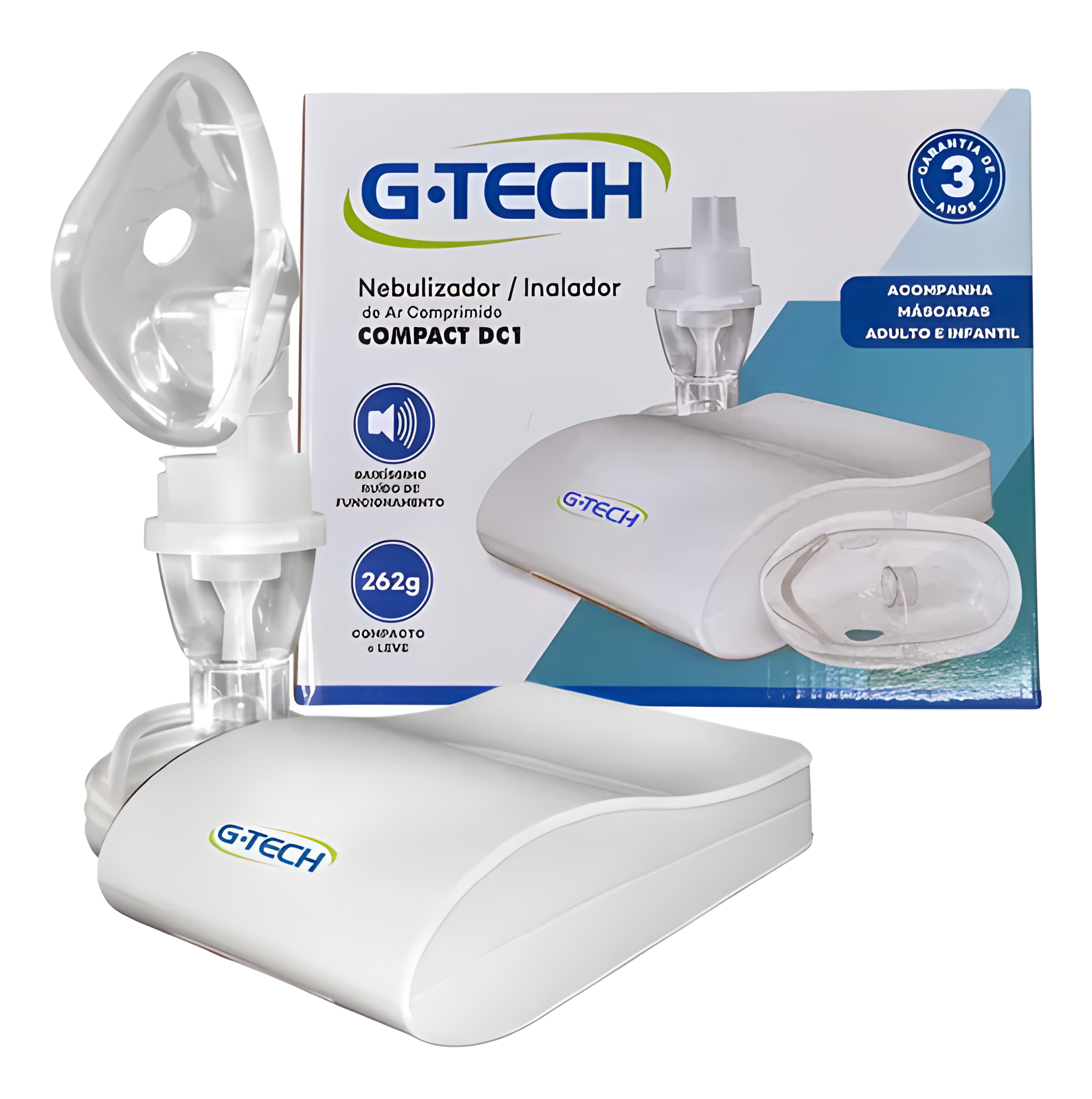 Inalador Compressor Nebulizador Compact Dc1 Adulto E Infantil G-Tech