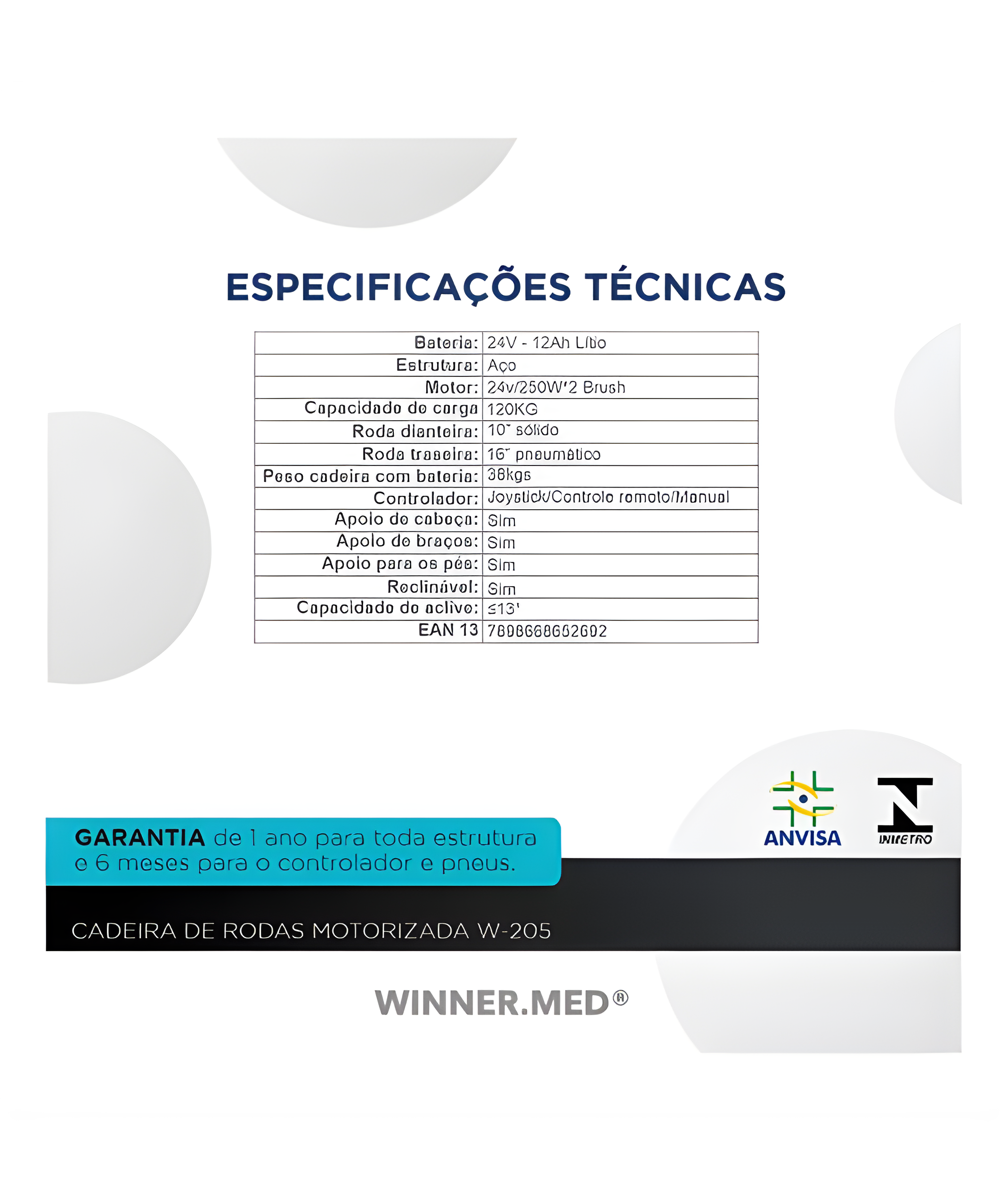Cadeira de Rodas Motorizada Dobrável W-205 - Winner.Med