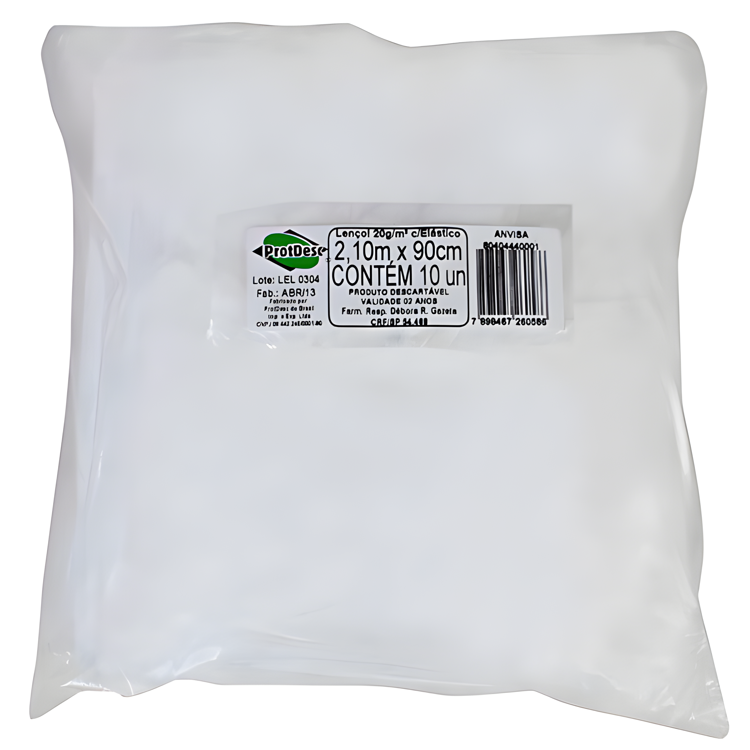 Lençol Descartável Com Elástico 2,10 X 90Cm - Gr 20 - Protdesc