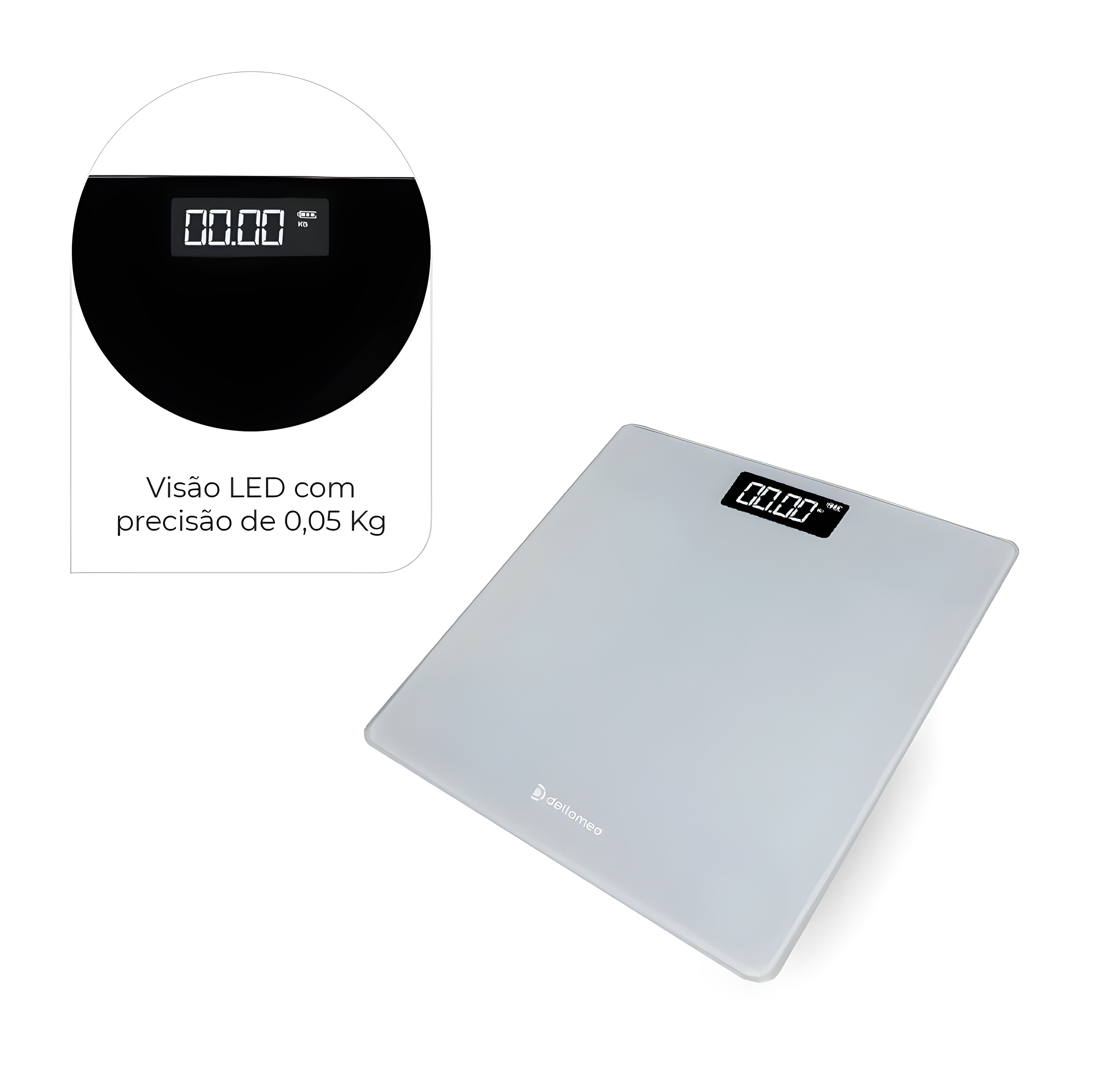 Balança Digital Smart Corporal Tela em LED até 180 Kg Dellamed