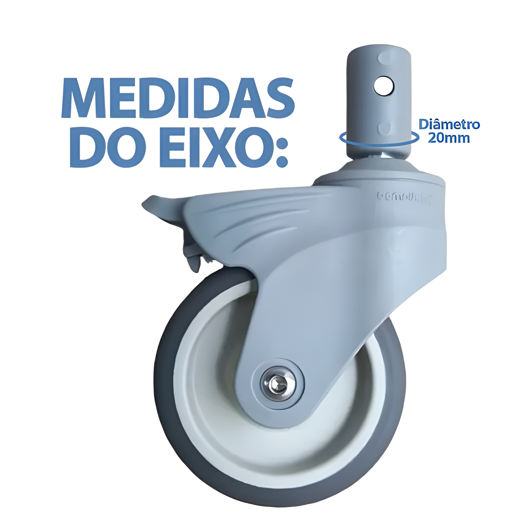 Rodizio Cinza Com Bucha Cadeira De Banho D45 & D50 - Dellamed